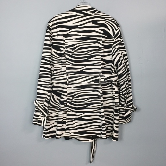 OUTERWEAR by Lisa Zebra Print Belted Trench Coat - Picture 11 of 15